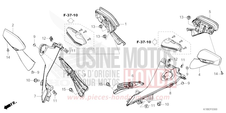 MIRROR for Forza 350 PEARL SIENA RED (R320) from 2023